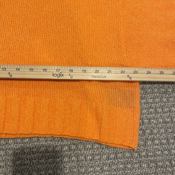 H&M Sweater Womens XL Cropped Turtle Neck Neon Orange Knit Ribbed Long Sleeve - Picture 7 of 7